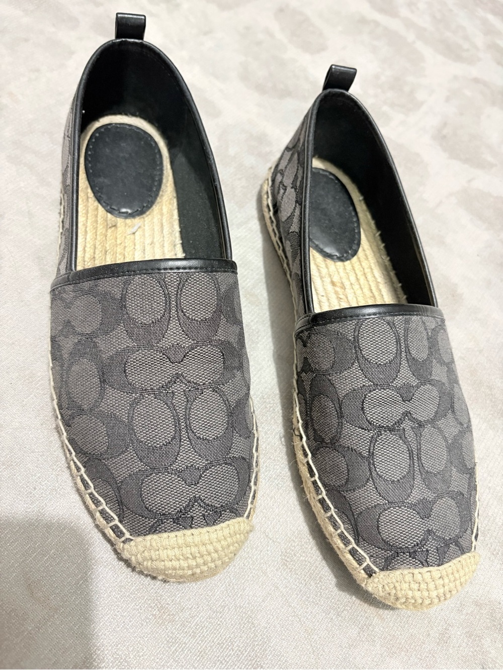 Coach Gray Signature Canvas Espadrilles